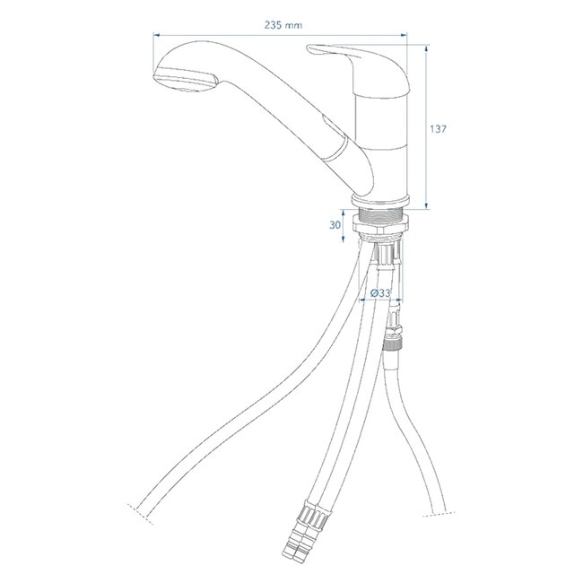 ProPlus Mengkraan Ø33 mm – Uittrekbare Douchekop & 12V