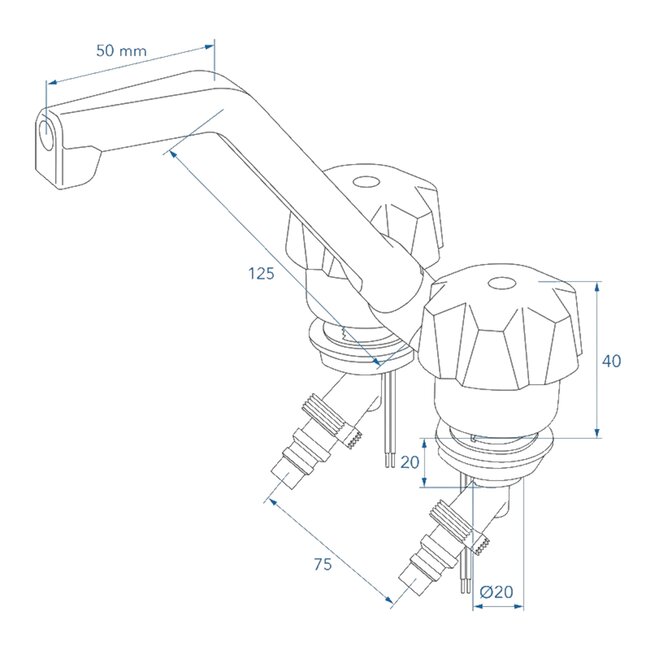 ProPlus Mengkraan De Luxe Ø20 mm – Draaibare Uitloop - Zwart/Chroom