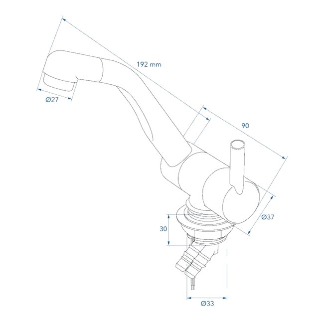 ProPlus Mengkraan Ø33 mm – 12V, Zwenkbare Uitloop & Microschakelaar