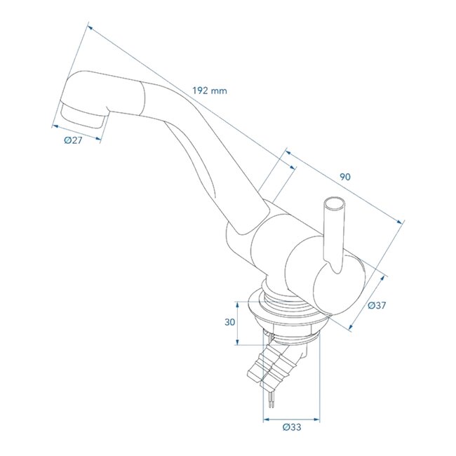 ProPlus Mengkraan Ø33 mm – 12V, Zwenkbare Uitloop & Microschakelaar