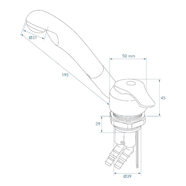 ProPlus Mengkraan Samba Ø39 mm – Chroom, 12V & 6 Bar Waterdruk