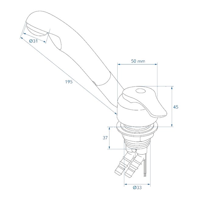 ProPlus Mengkraan Samba Ø33 mm – Chroom, 12V & 6 Bar Waterdruk Blister