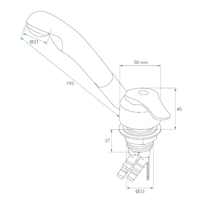 ProPlus Mengkraan Samba Ø33 mm – Chroom, 12V & 6 Bar Waterdruk