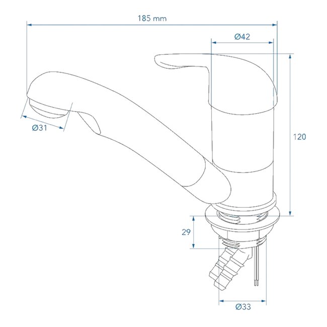 ProPlus Mengkraan Carino Ø33 mm – 12V, 360° Draaibaar & Chroom Blister