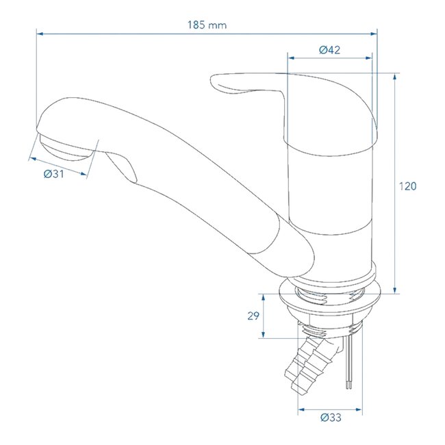 ProPlus Mengkraan Carino Ø33 mm – 12V, 360° Draaibaar & Chroom