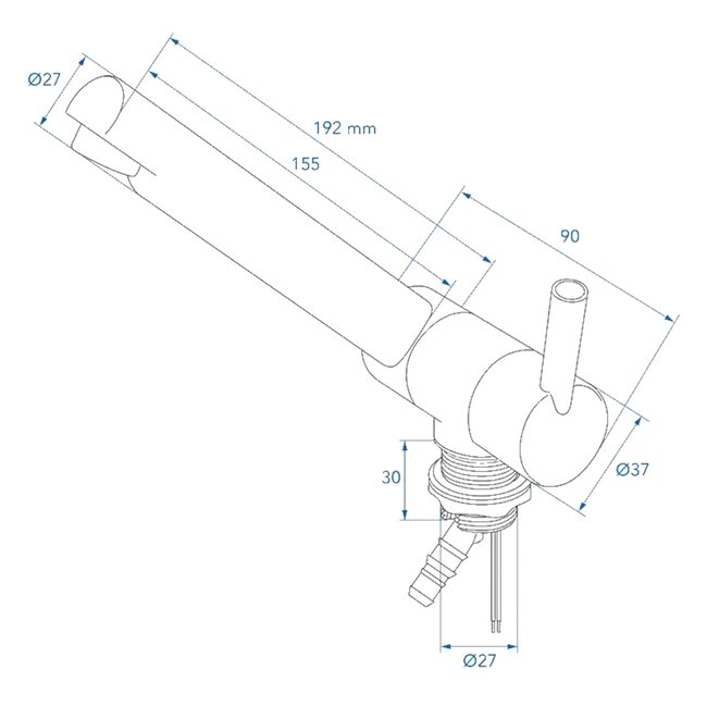 ProPlus Waterkraan Trend 12V - Chroom - Ø27 mm- Max. 3.0 Bar - Blister