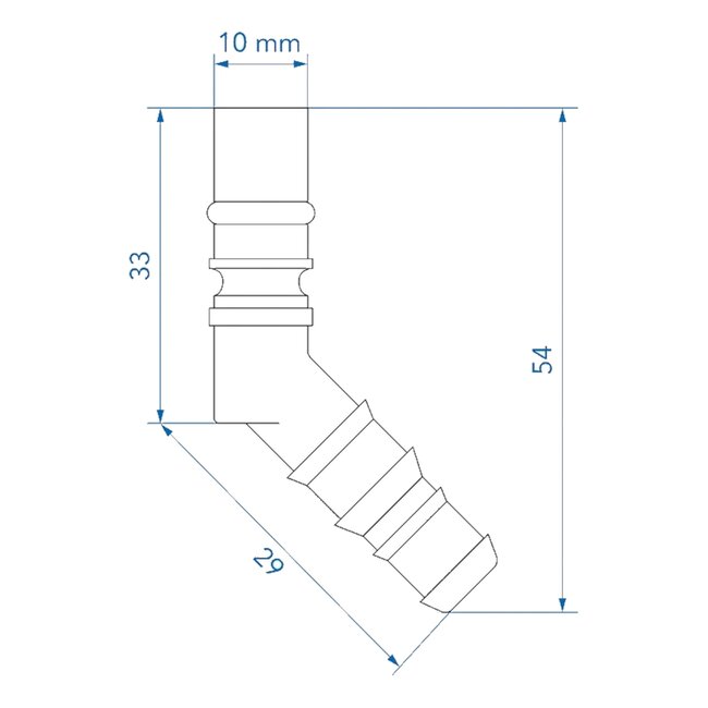 ProPlus Slangtule met O-ring - Voor 10/12 mm Slangen - Blauw Blister