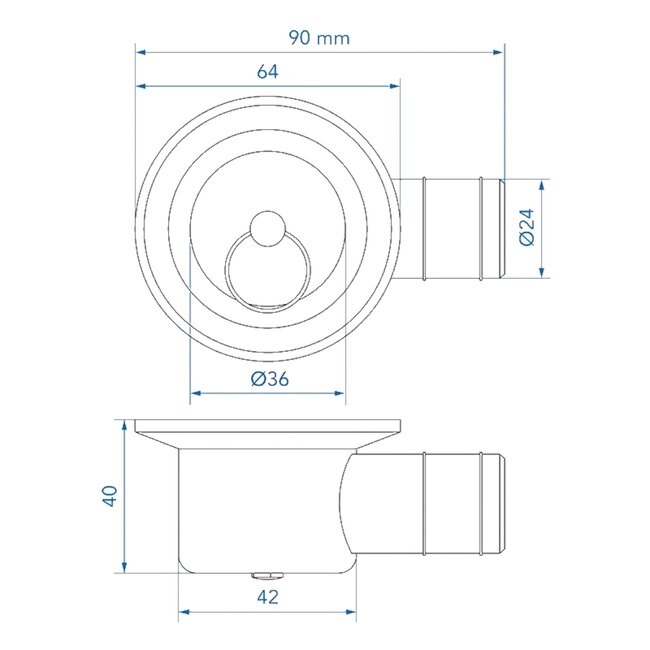 ProPlus Haaks Sifon Ø39 mm - Snelle Montage - Geschikt voor Caravan