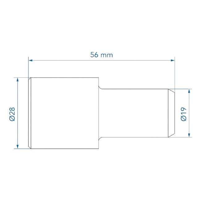 ProPlus Overgangsstuk Ø28 mm naar Ø19 mm - PE Zwart
