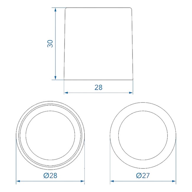ProPlus Reduceerstuk Ø28 mm naar Ø17 mm - PE Zwart Blister