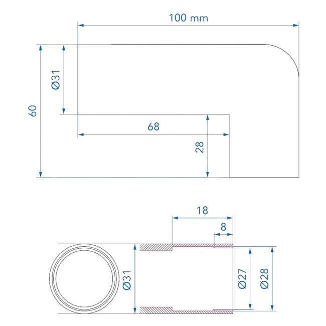 ProPlus Duurzaam Hoekstuk 90° - Ø28 mm - Polyethyleen - Blister