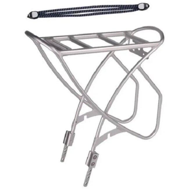 Massload Verstelbare bagagedrager - lichtgewicht aluminium - zilverkleurig - geschikt voor 26-28 inch fietsen
