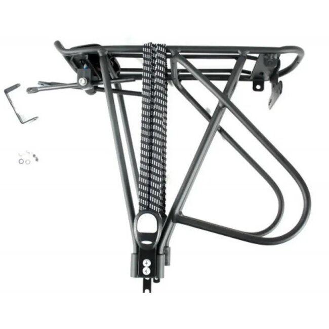 Massload Verstelbare bagagedrager - Aluminium - Zwart - 26/28 inch - Inclusief snelbinder - Max. 25 kg laadvermogen