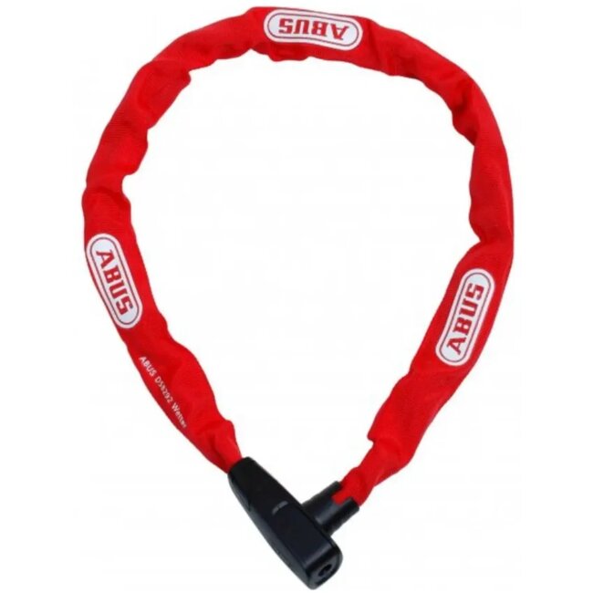 ABUS Kettingslot - 85 cm - Rood - Gehard Staal - Textiel Bescherming - Inclusief 2 Sleutels