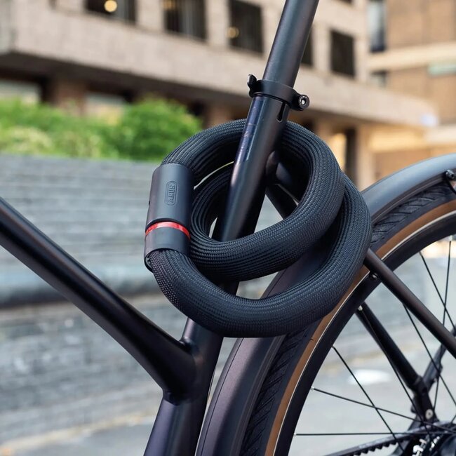 ABUS Kettingslot - 6 mm gehard staal - Flexibele textielhoes - 110 cm - Zwart