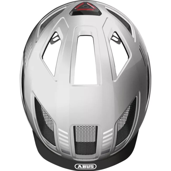 ABUS Hyban 2.0 fietshelm - zilver - Maat M (52-58 cm) - met LED-licht en reflectoren