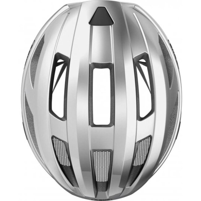 ABUS Lichtgewicht fietshelm met uitstekende ventilatie en insectenbescherming - maat L (58-62 cm) - zilver