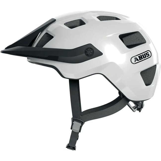 ABUS Mountainbikehelm - L (58-62 cm) - Wit - Uitstekende ventilatie - Verstelbaar vizier