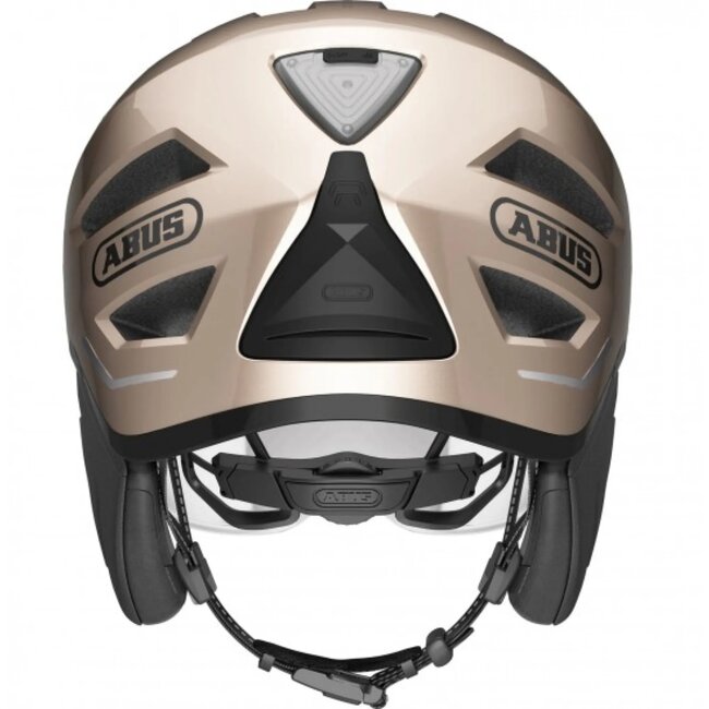 ABUS Fietshelm met vizier en LED-licht - Champagne goud - L (56-62 cm)