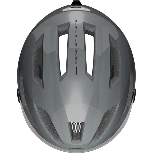 ABUS Pedelec fietshelm - Grijs - LED verlichting - Regenhoes - L (56-62 cm)