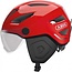 ABUS Fietshelm met LED-licht en vizier - L (56-62 cm) - Rood