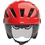 ABUS Fietshelm met LED-licht en vizier - L (56-62 cm) - Rood