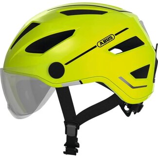 ABUS Pedelec helm - Geel - Vizier & oorkappen - Magnetische sluiting - Maat M (52-57)