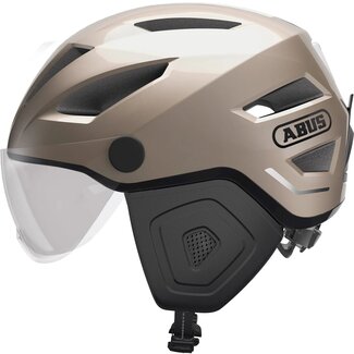ABUS Pedelec helm - Goud - Vizier & oorkappen - Magnetische sluiting - Maat M (52-57 cm)
