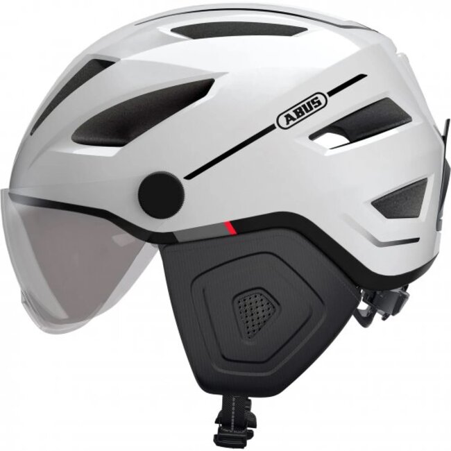 ABUS Pedelec helm - wit - met vizier en LED - maat M - ponytail-compatibel