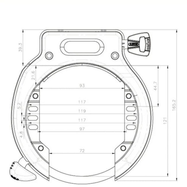 ABUS Ringslot - Extra breed - ART-gecertificeerd - Zwart - Voor brede banden