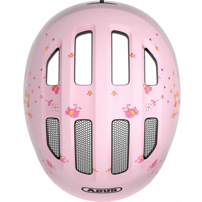 ABUS Kinderhelm - Veiligheid en Comfort - Roze - Maat M (50-55 cm) - Uitstekende Ventilatie - Geïntegreerd Vliegennet