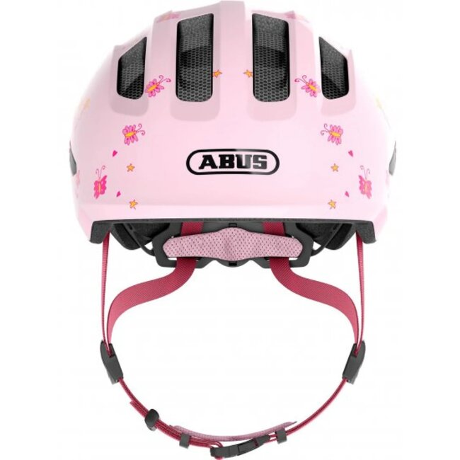 ABUS Kinderhelm - Veiligheid en Comfort - Roze - Maat M (50-55 cm) - Uitstekende Ventilatie - Geïntegreerd Vliegennet