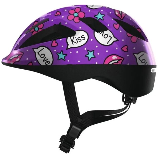 ABUS Kinderhelm met reflectoren en vliegennet - Maat 50-55 cm - Paars