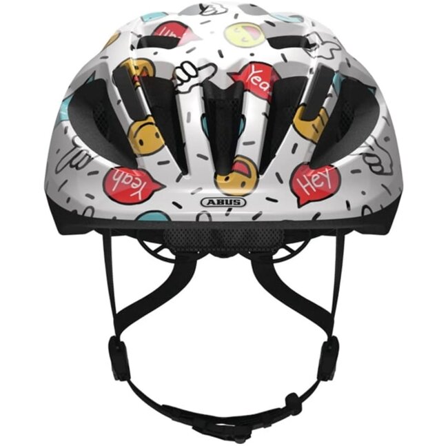 ABUS Kinderhelm - Veiligheid - Reflectoren - Vliegennet - Maat M (50-55 cm) - Wit