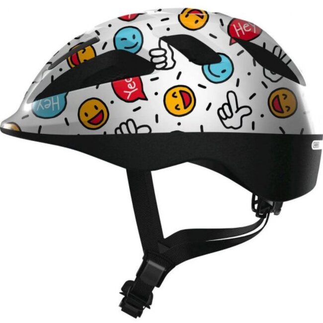ABUS Kinderhelm met reflectoren en vliegennet - wit - maat S (50-55 cm)