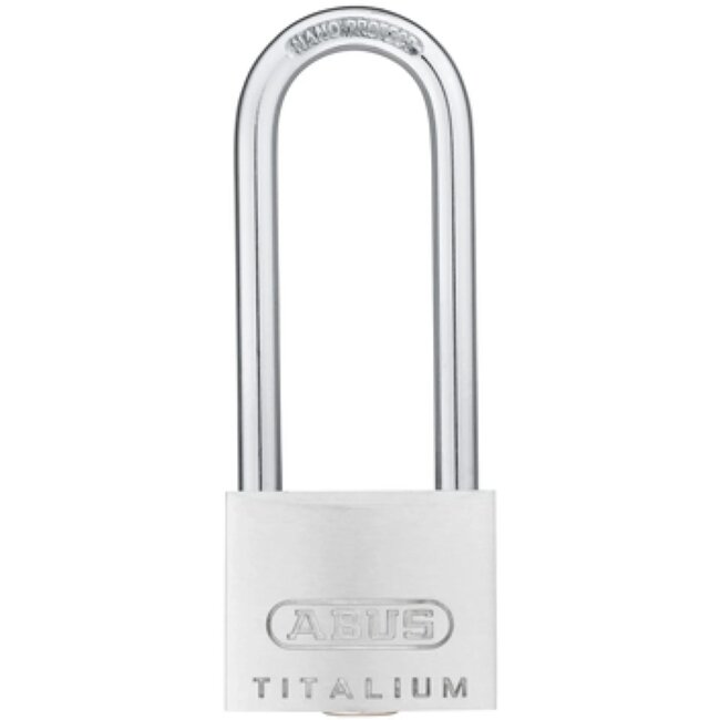 ABUS Titalium hangslot - lichtgewicht - sterke aluminium legering - matte zilveren look - 50 mm