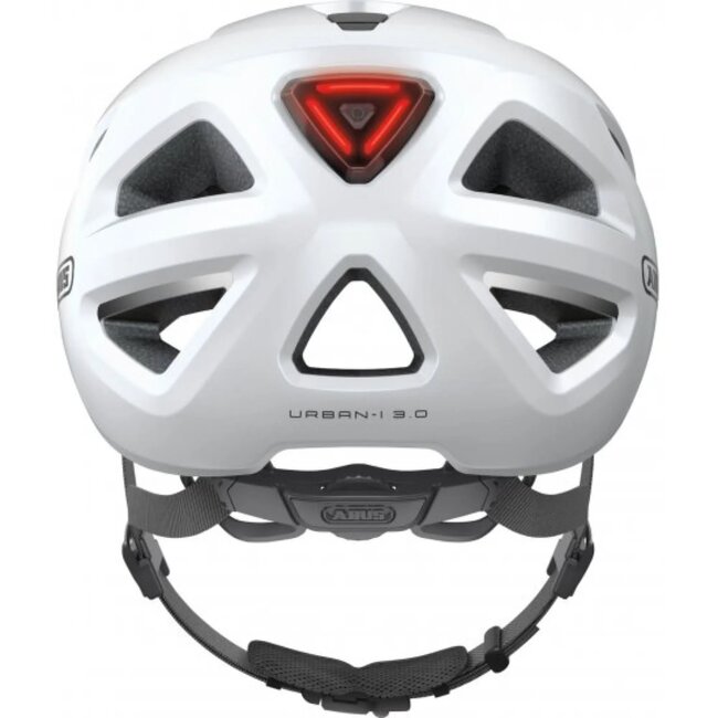 ABUS Fietshelm met LED-licht - Veiligheid en comfort - Maat M (52-58 cm) - Wit