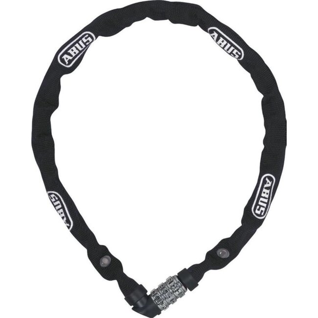 ABUS Kettingslot met cijfercode - 4 mm staal - Textielhoes - Zwart - 110 cm