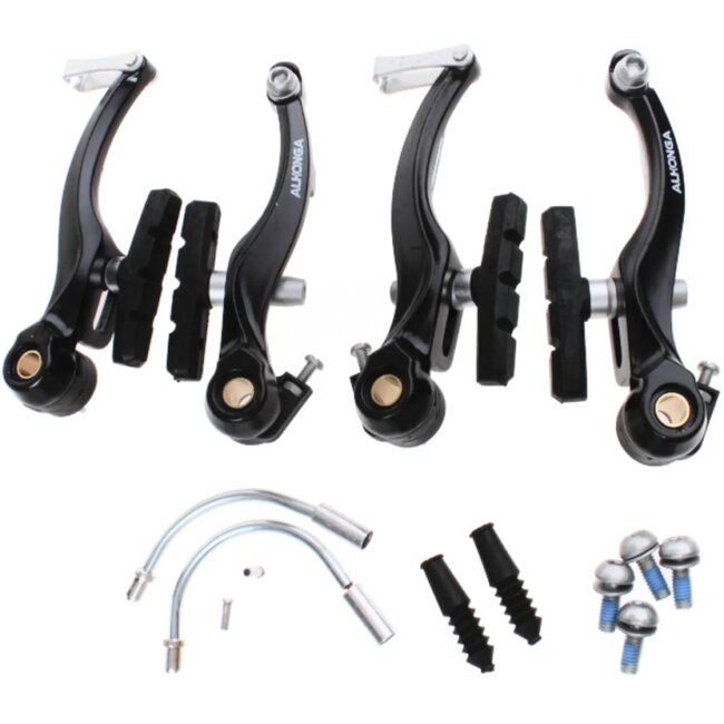 Alhonga Complete V-brake set - aluminium - zwart - voor en achter - eenvoudig te installeren