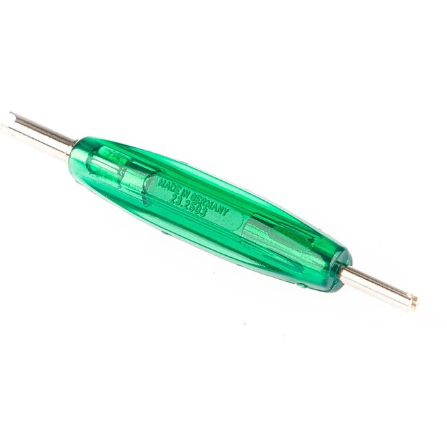 Alligator Binnenventielsleutel - Schrader - Compact - Dubbele maat - Groen handvat