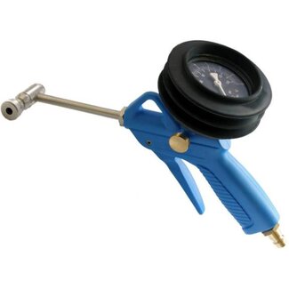 Alligator Luchtpistool - Draaibare kop - Manometer - Snelkoppeling - Blauw