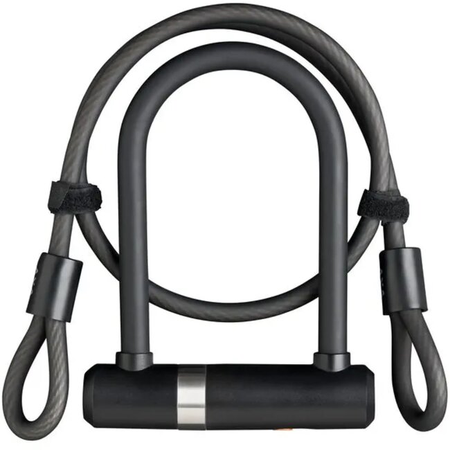 AXA Beugelslot met kabel - Gehard staal - Zwart - 140mm - Inclusief slothouder