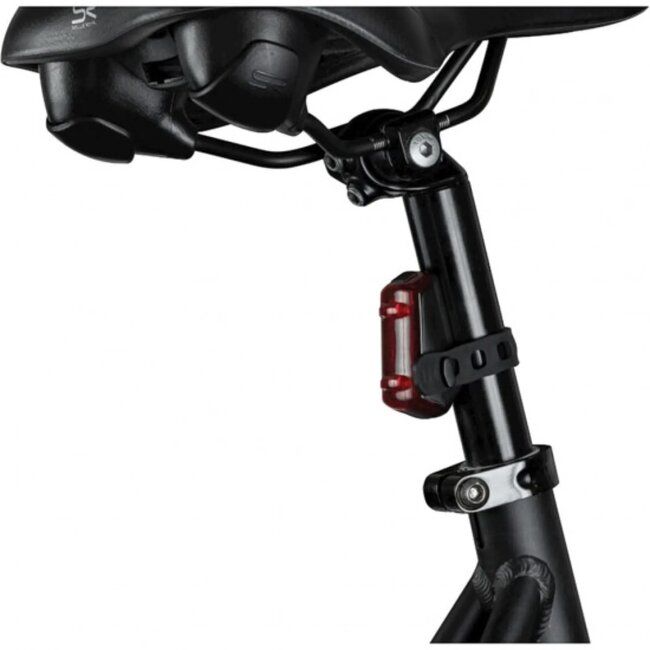 AXA USB-oplaadbaar LED-achterlicht - 1 lux - 300 meter zichtbaarheid - Eenvoudige montage - Waarschuwingsindicator batterij