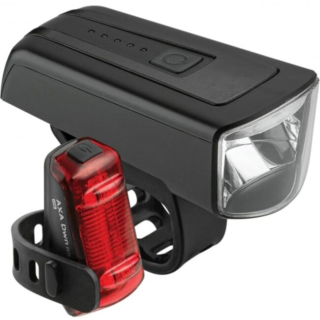 AXA Verlichtingsset met 100 lux LED en remlichtfunctie - USB oplaadbaar - 4 lichtstanden
