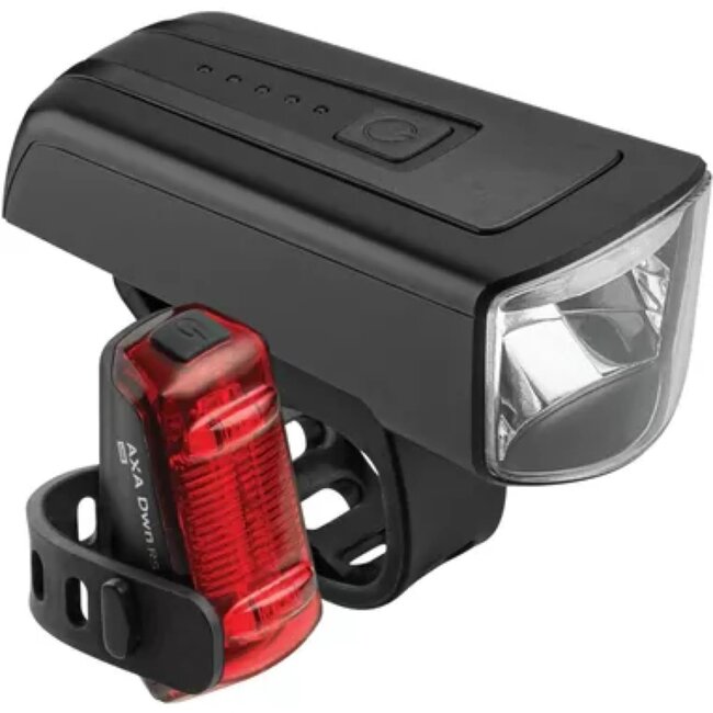 AXA Fietsverlichtingsset - 70 Lux - USB oplaadbaar - Remlichtfunctie - Eenvoudige montage