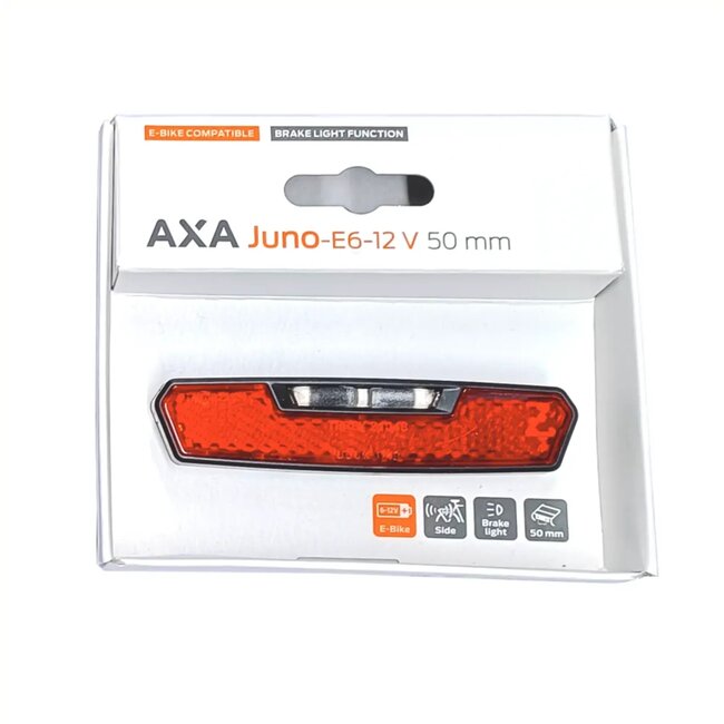 AXA E-bike achterlicht met remlichtfunctie - 50mm - Zichtbaar vanaf de zijkant - 6-12V - Water- en schokbestendig