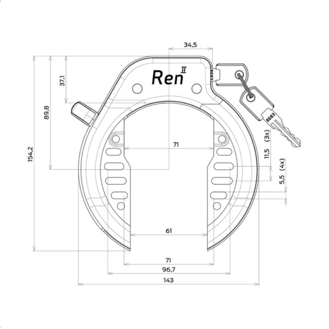 AXA Ringslot met extra brede opening en kinderbeveiliging - Beveiligingsniveau 5