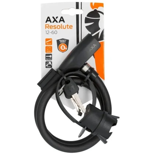 AXA Kabelslot - Automatische Vergrendeling - Luxe Mat Zwart - 60 cm - Ø 12 mm