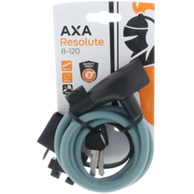 AXA Kabelslot - Automatische vergrendeling - Legergroen - 120 cm - Ø 8 mm - Beveiligingsniveau 3