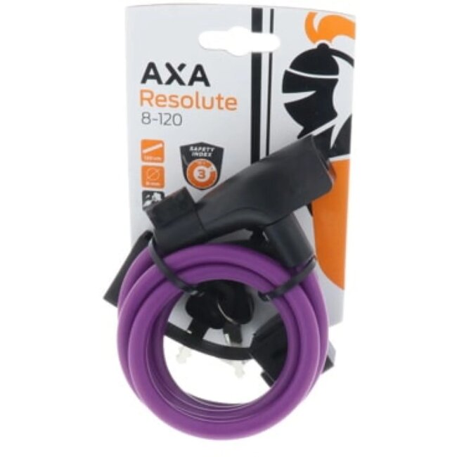 AXA Kabelslot - Flexibel en Veilig - 120 cm - Paars